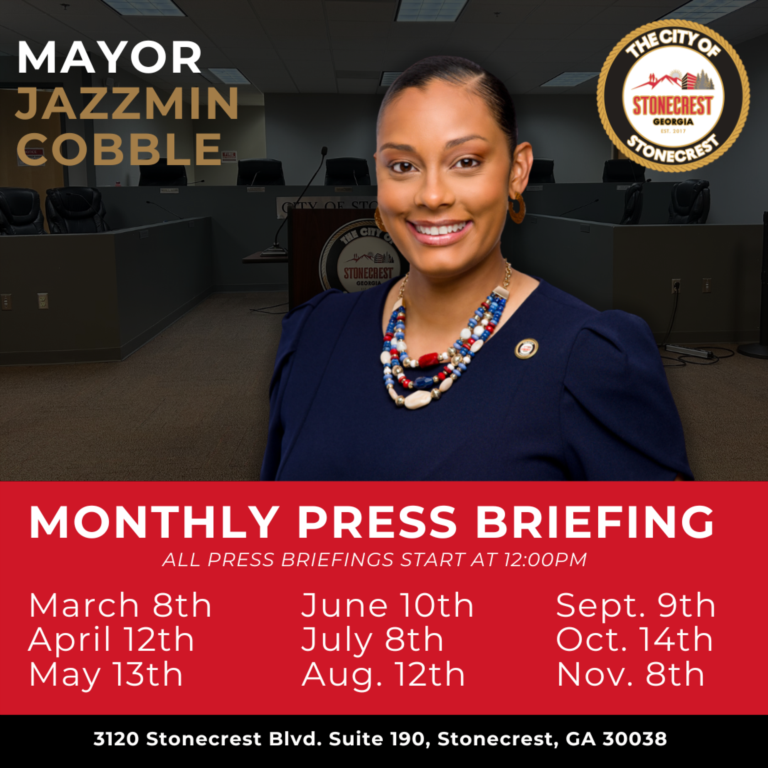 City of Stonecrest to Hold Monthly Press Briefings Beginning on March 8th