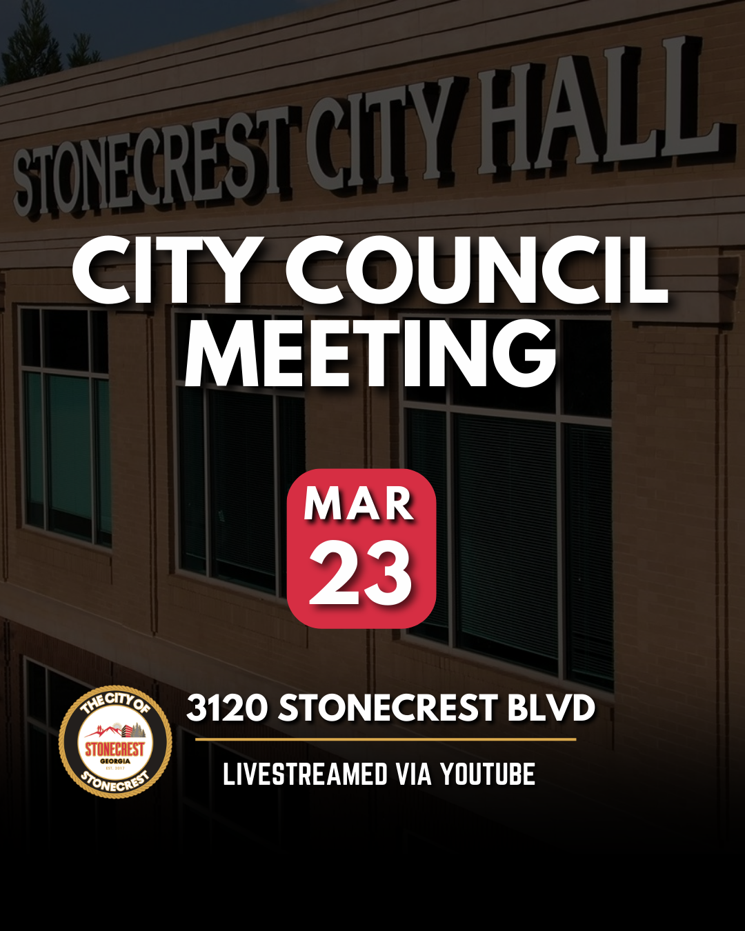 MAR 23 - CITY COUNCIL MEETING NOTICE