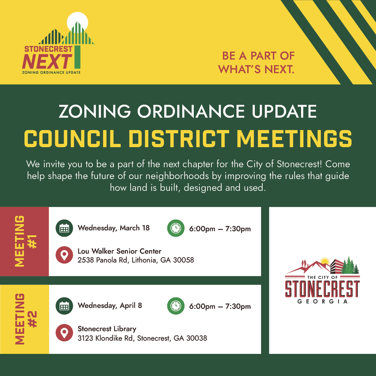 Stonecrest Next Council Meetings
